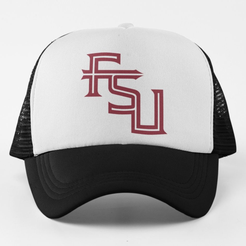 NEW Florida State Seminoles Initials Logo Foam Trucker Mesh Snapback Hat 2TONE